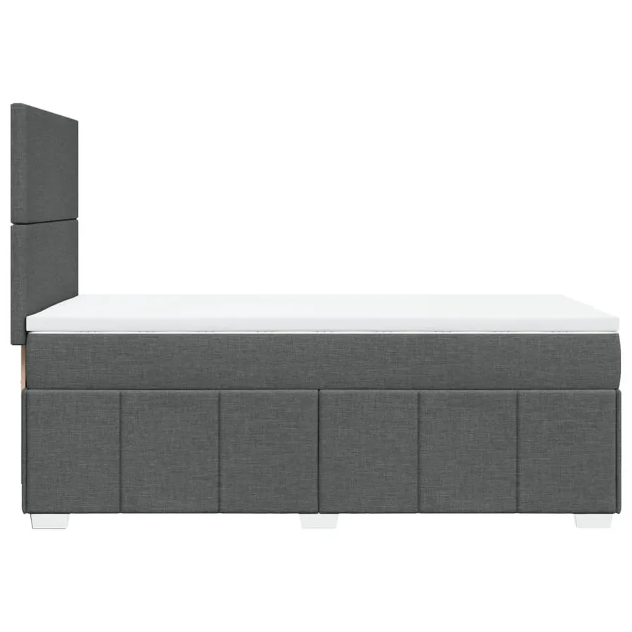 Sommier à lattes de lit avec matelas Gris foncé 100x200cm Tissu - 7
