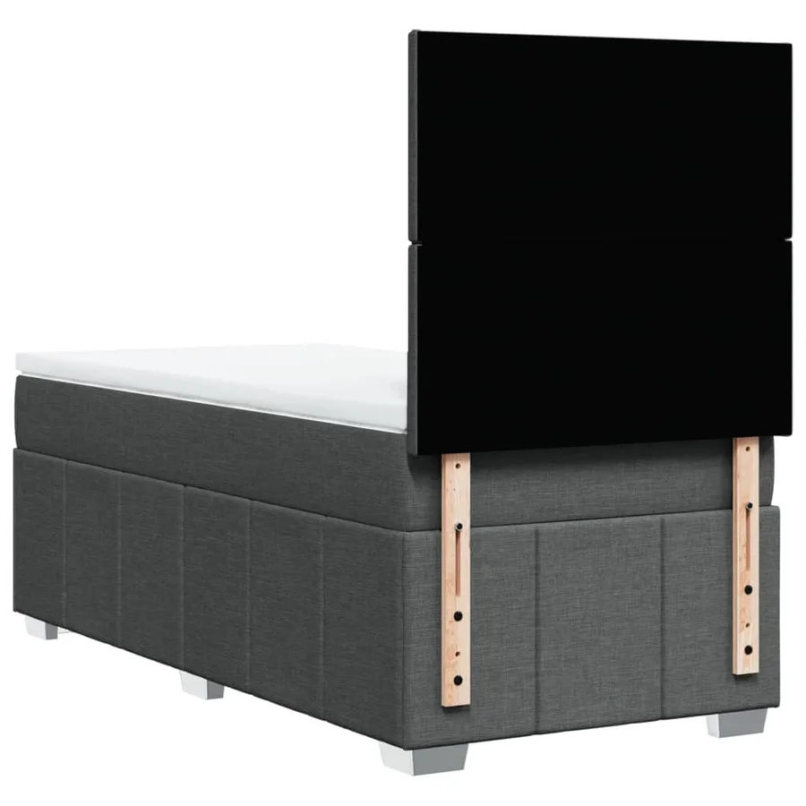 Sommier à lattes de lit avec matelas Gris foncé 100x200cm Tissu - 8