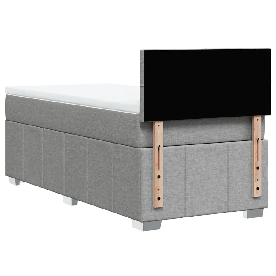 Sommier à lattes de lit avec matelas Gris clair 100x200cm Tissu - 8