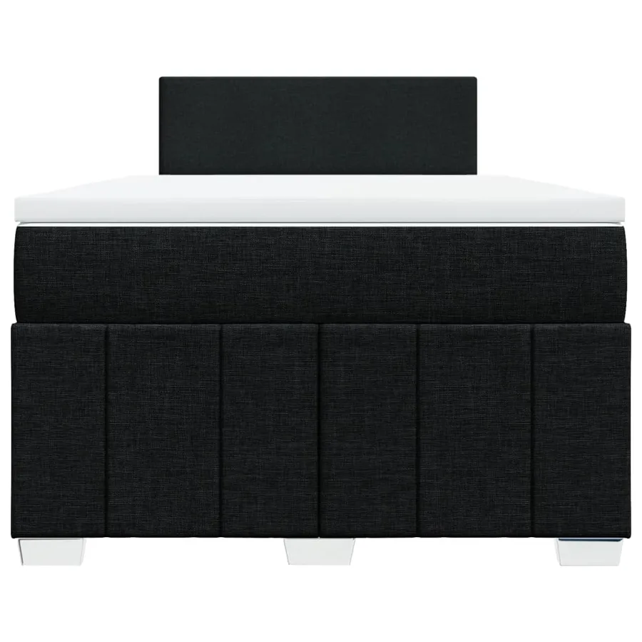 Sommier à lattes de lit avec matelas noir 120x190 cm tissu - 6