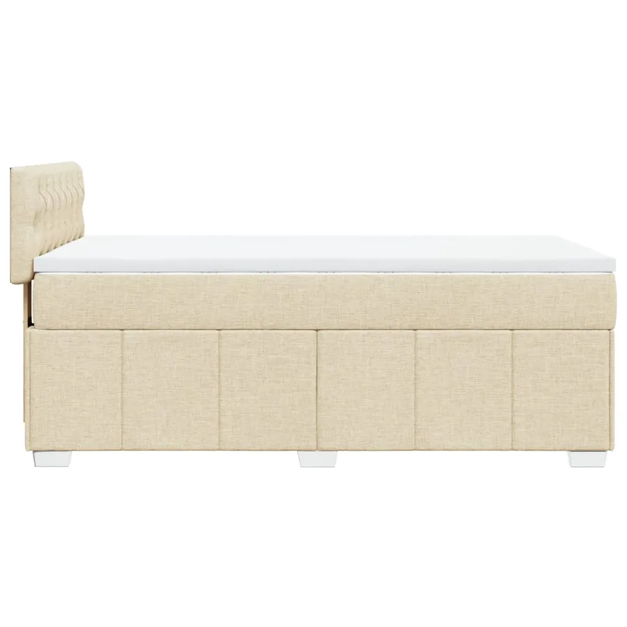 Sommier à lattes de lit et matelas Crème 90x190 cm Tissu - 5