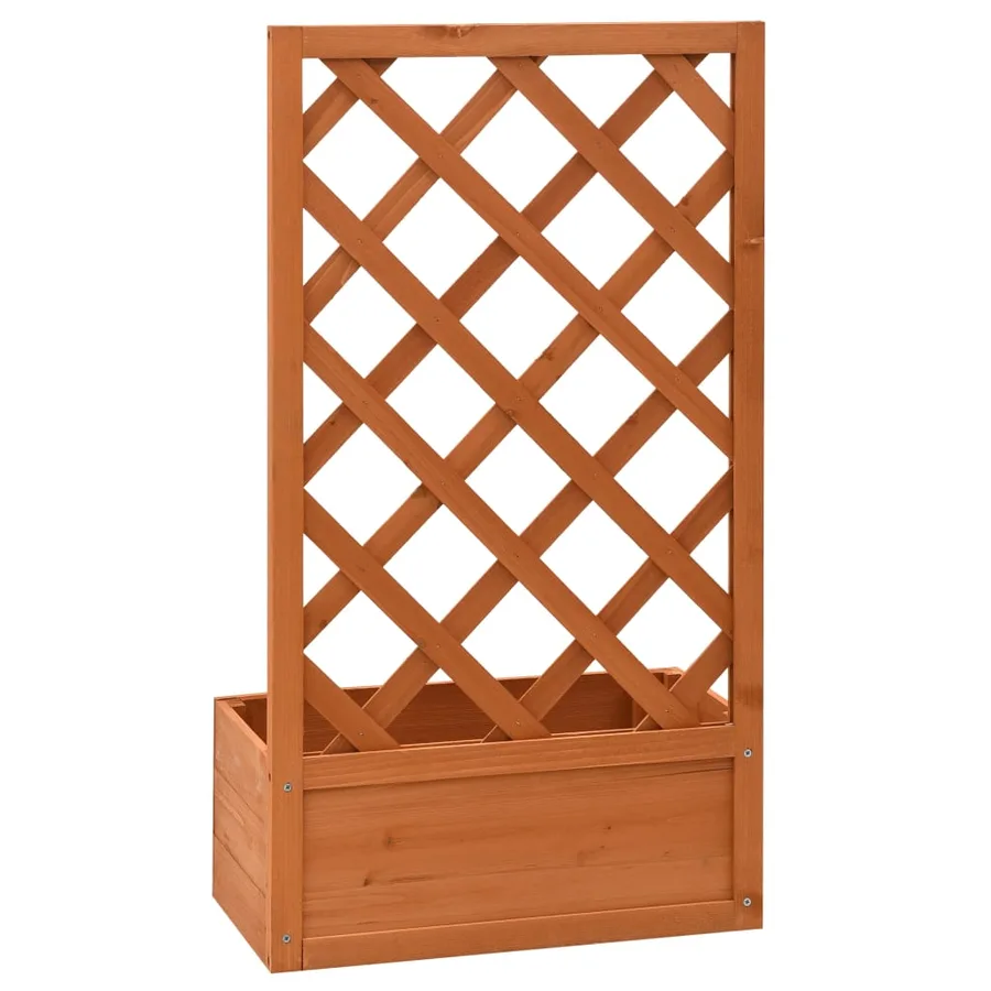 Jardinière à treillis de jardin Orange 50x25x90cm Bois de sapin - 4
