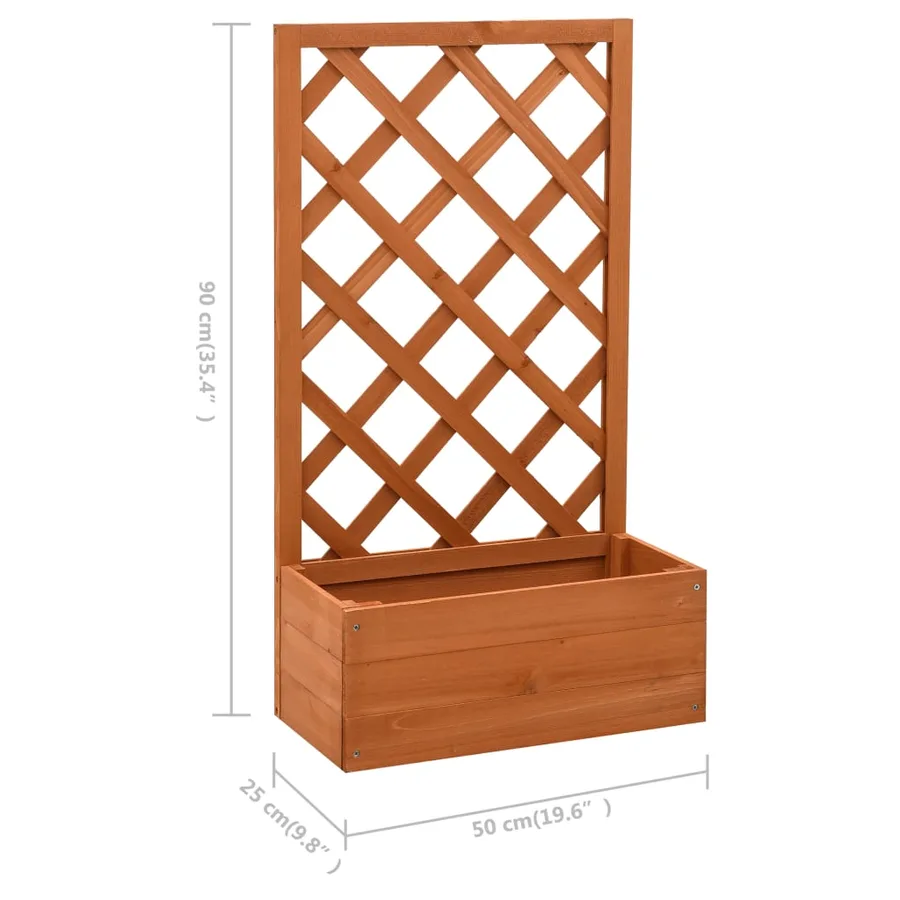 Jardinière à treillis de jardin Orange 50x25x90cm Bois de sapin - 6