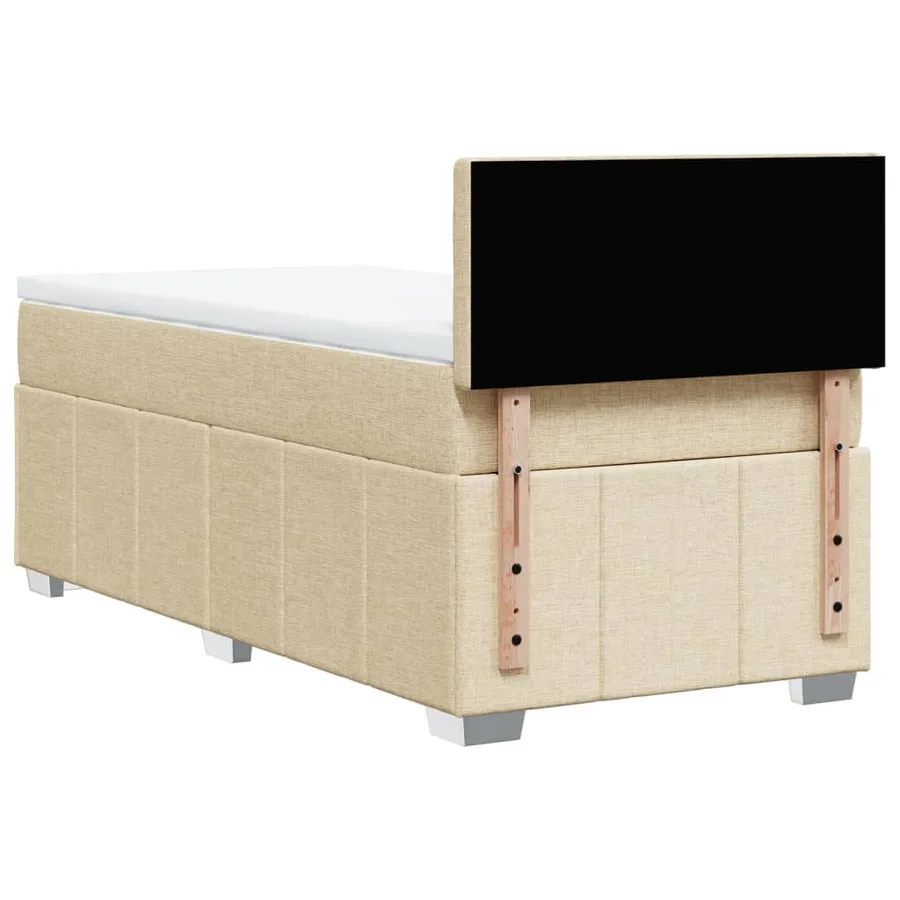 Sommier à lattes de lit et matelas Crème 90x190 cm Tissu - 6