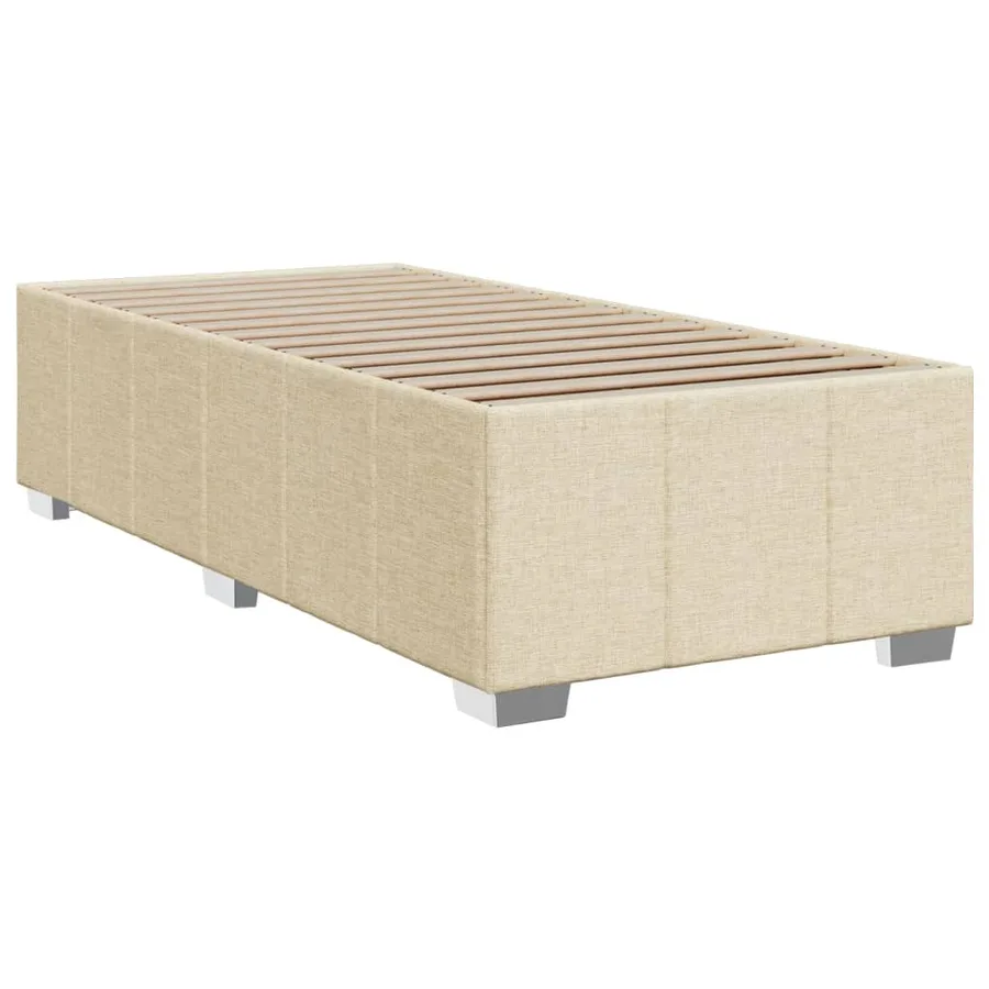 Sommier à lattes de lit et matelas Crème 90x190 cm Tissu - 8