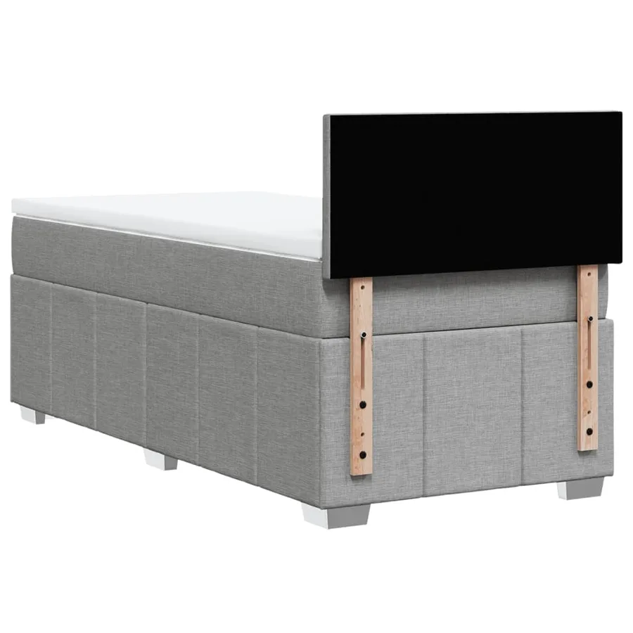 Sommier à lattes de lit et matelas Gris clair 90x190 cm Tissu - 6