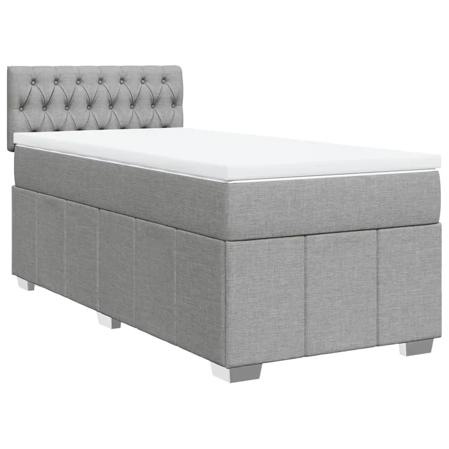 Sommier à lattes de lit et matelas Gris clair 90x190 cm Tissu - 3