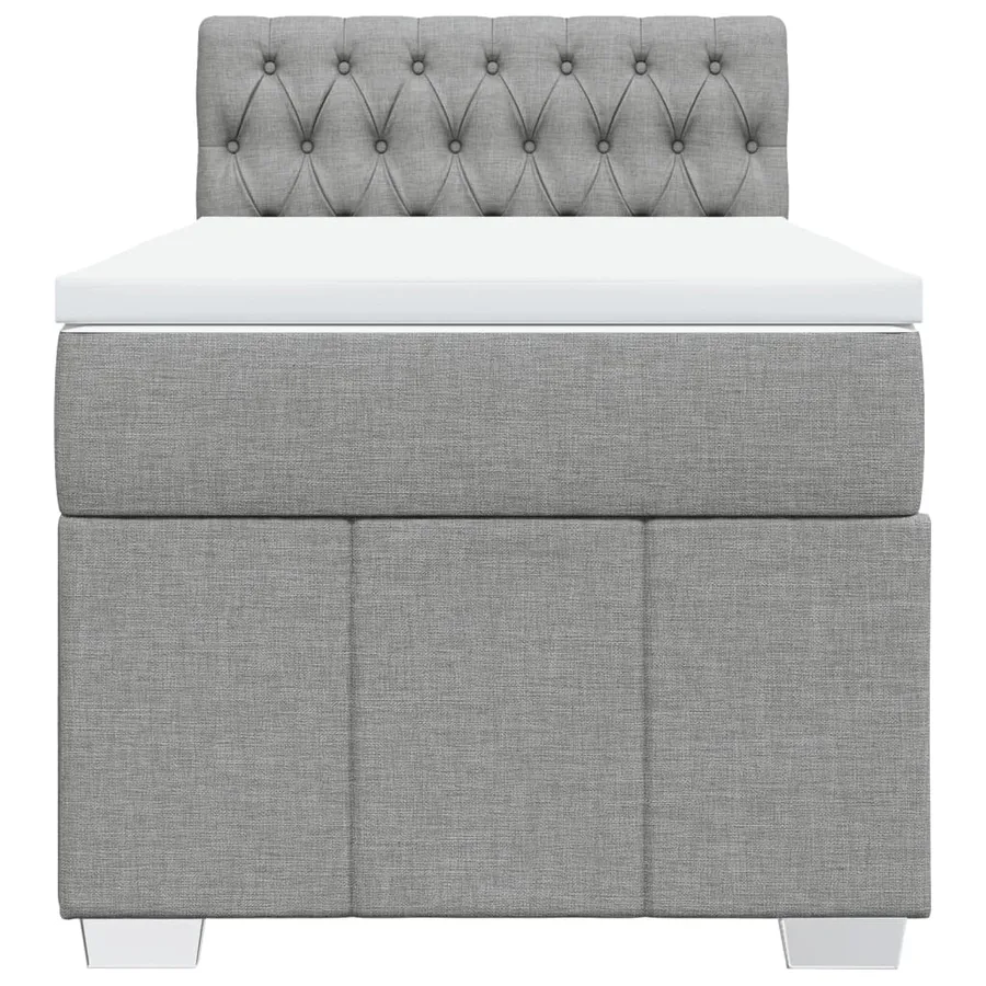 Sommier à lattes de lit et matelas Gris clair 90x190 cm Tissu - 6