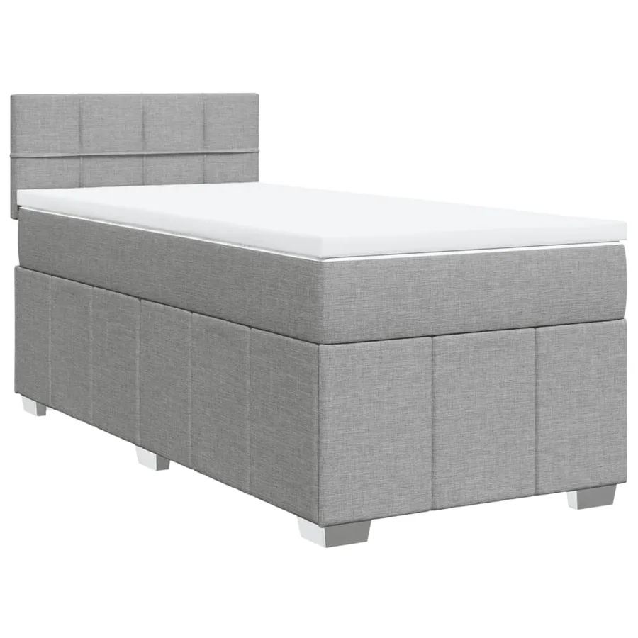 Sommier à lattes de lit et matelas Gris clair 90x190 cm Tissu - 2
