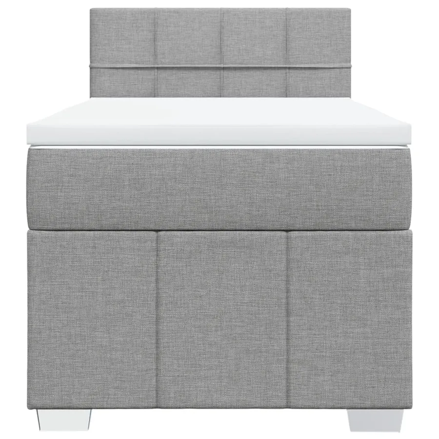 Sommier à lattes de lit et matelas Gris clair 90x190 cm Tissu - 4