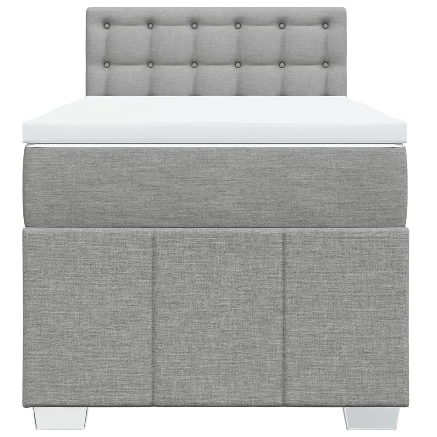Sommier à lattes de lit et matelas Gris clair 90x190 cm Tissu - 4