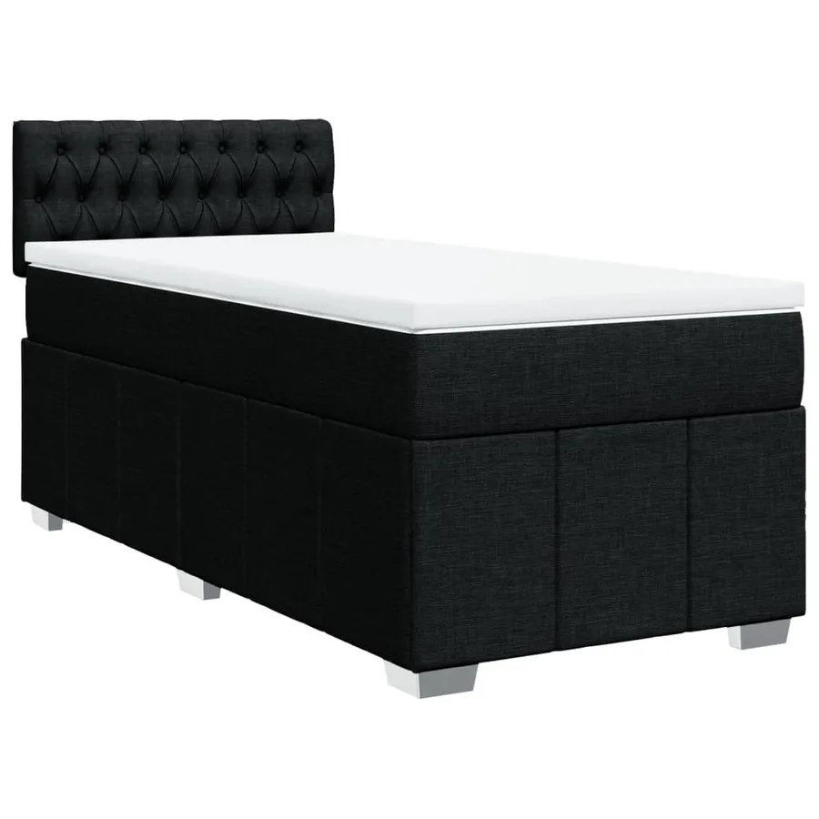 Sommier à lattes de lit avec matelas Noir 90x190 cm Tissu - 3