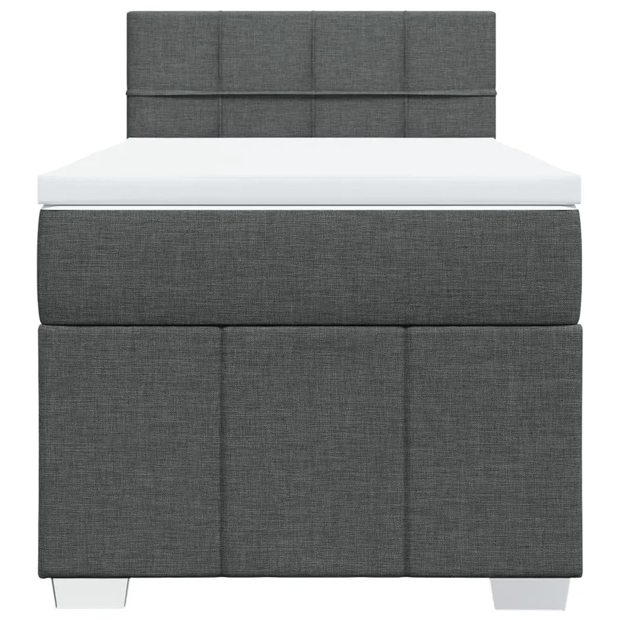 Sommier à lattes de lit et matelas Gris foncé 90x190 cm Tissu - 6