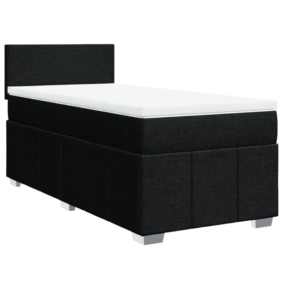 Sommier à lattes de lit avec matelas Noir 90x190 cm Tissu - 3