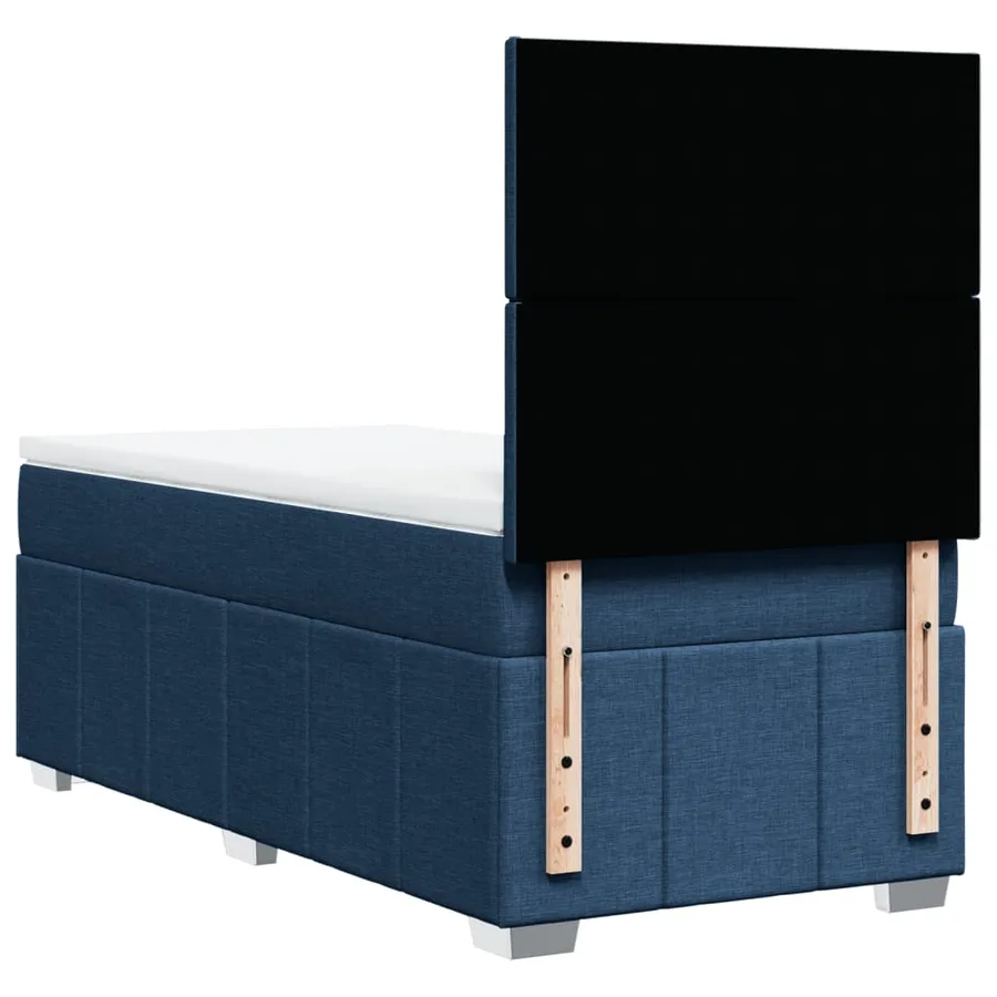 Sommier à lattes de lit avec matelas Bleu 90x200 cm Tissu - 8