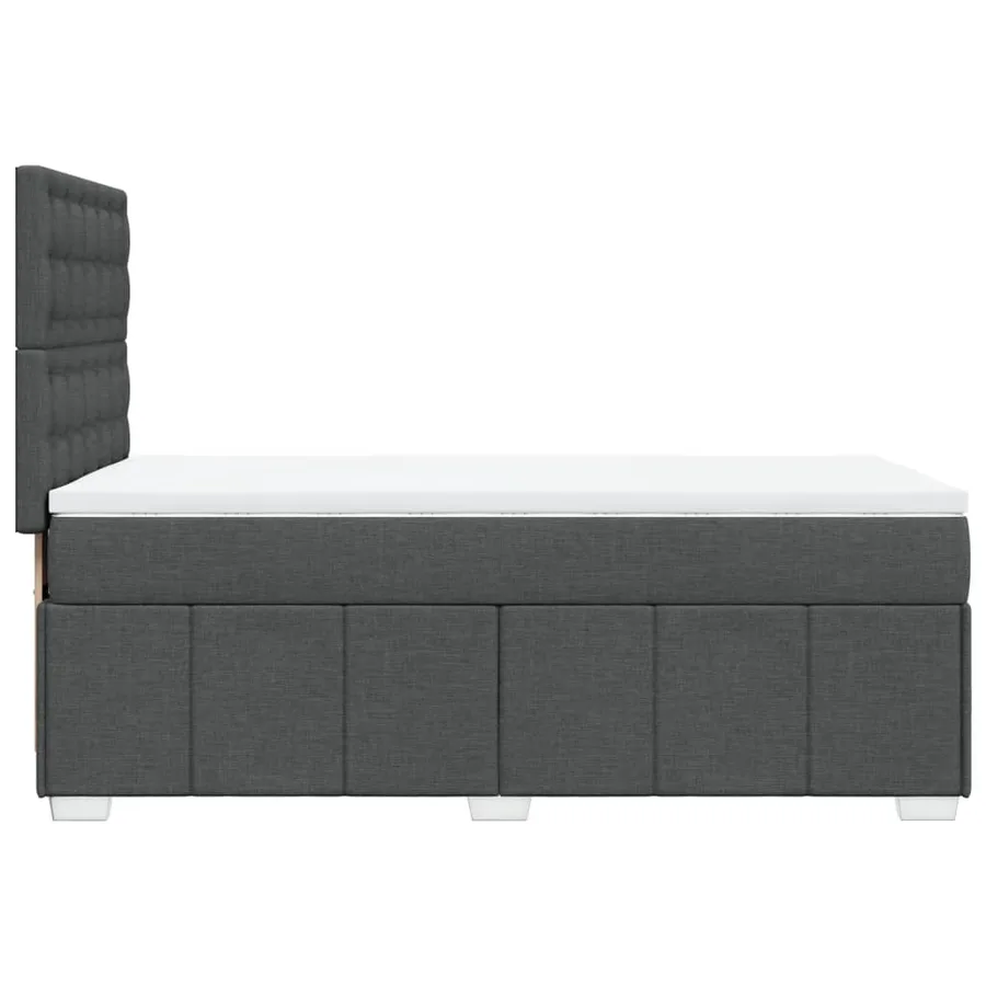Sommier à lattes de lit et matelas Gris foncé 90x190 cm Tissu - 5