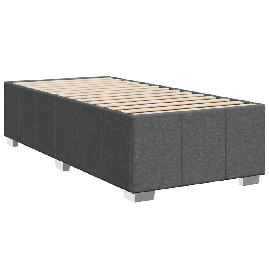 Sommier à lattes de lit et matelas Gris foncé 90x190 cm Tissu - 8