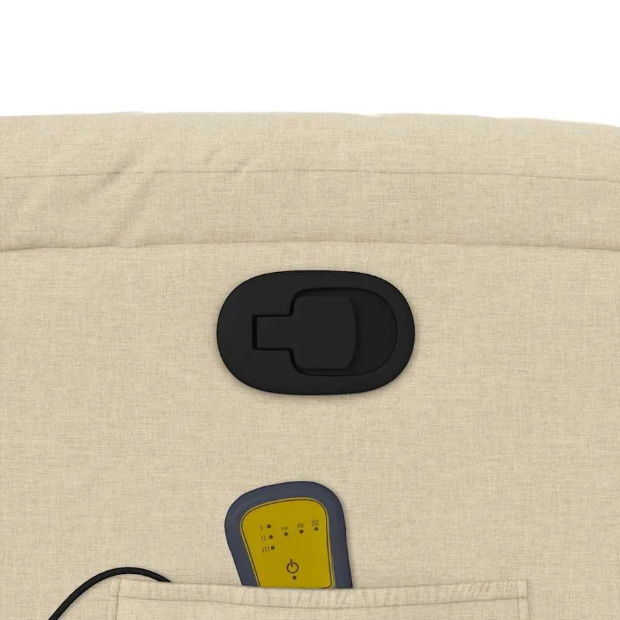 Fauteuil inclinable de massage crème tissu - 10