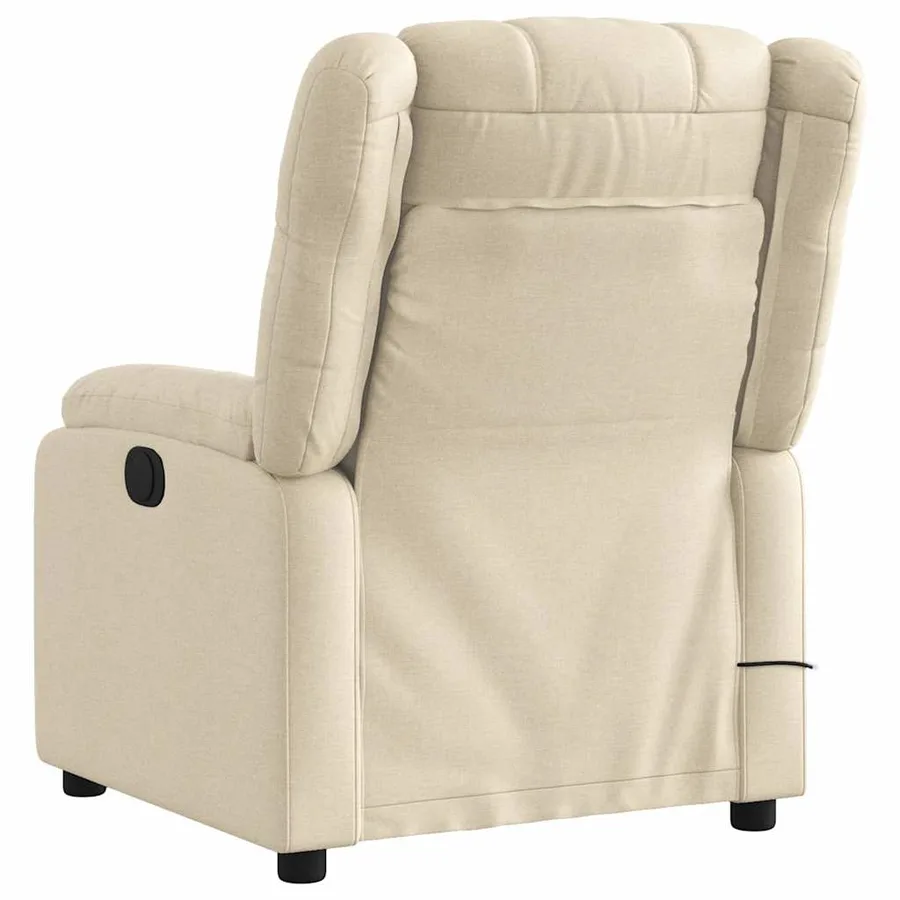 Fauteuil inclinable de massage crème tissu - 4