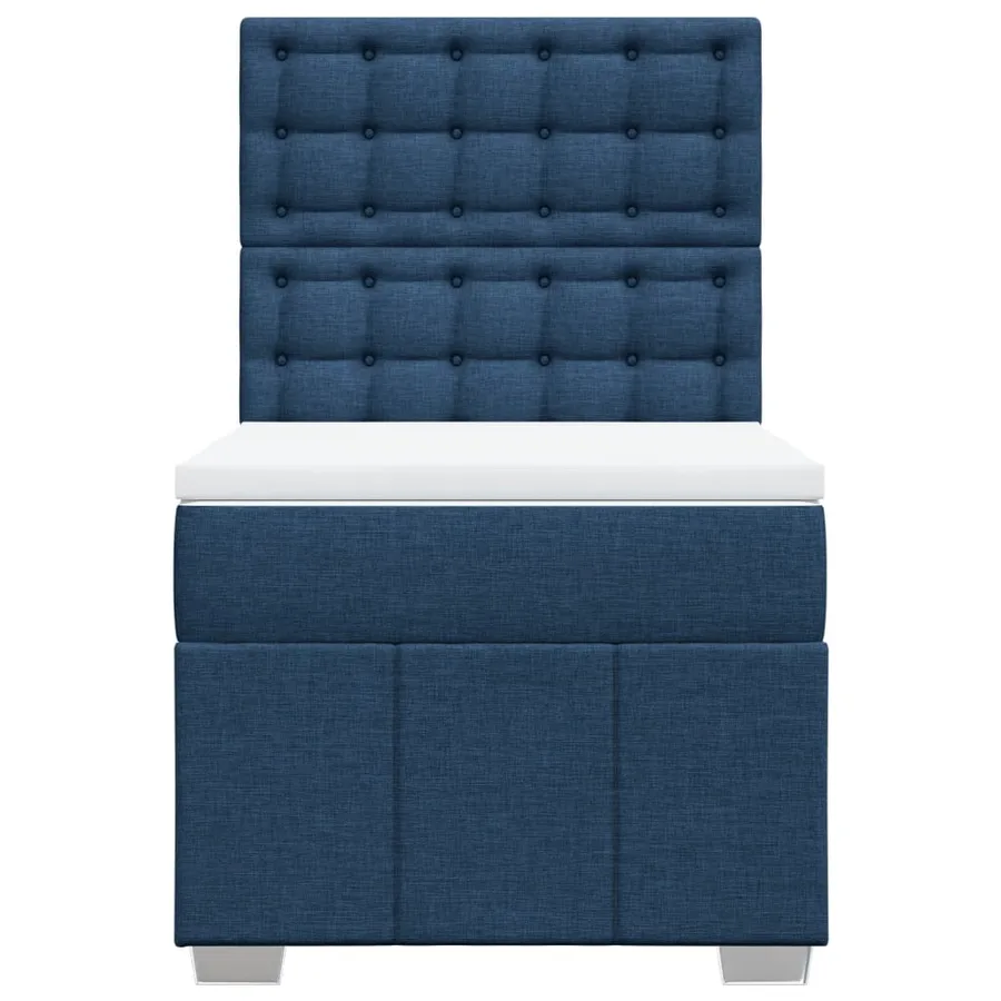 Sommier à lattes de lit avec matelas Bleu 90x200 cm Tissu - 6