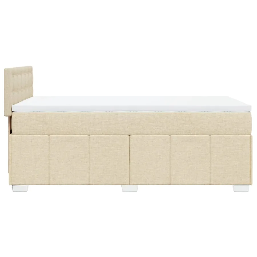 Sommier à lattes de lit avec matelas Crème 90x200 cm Tissu - 7