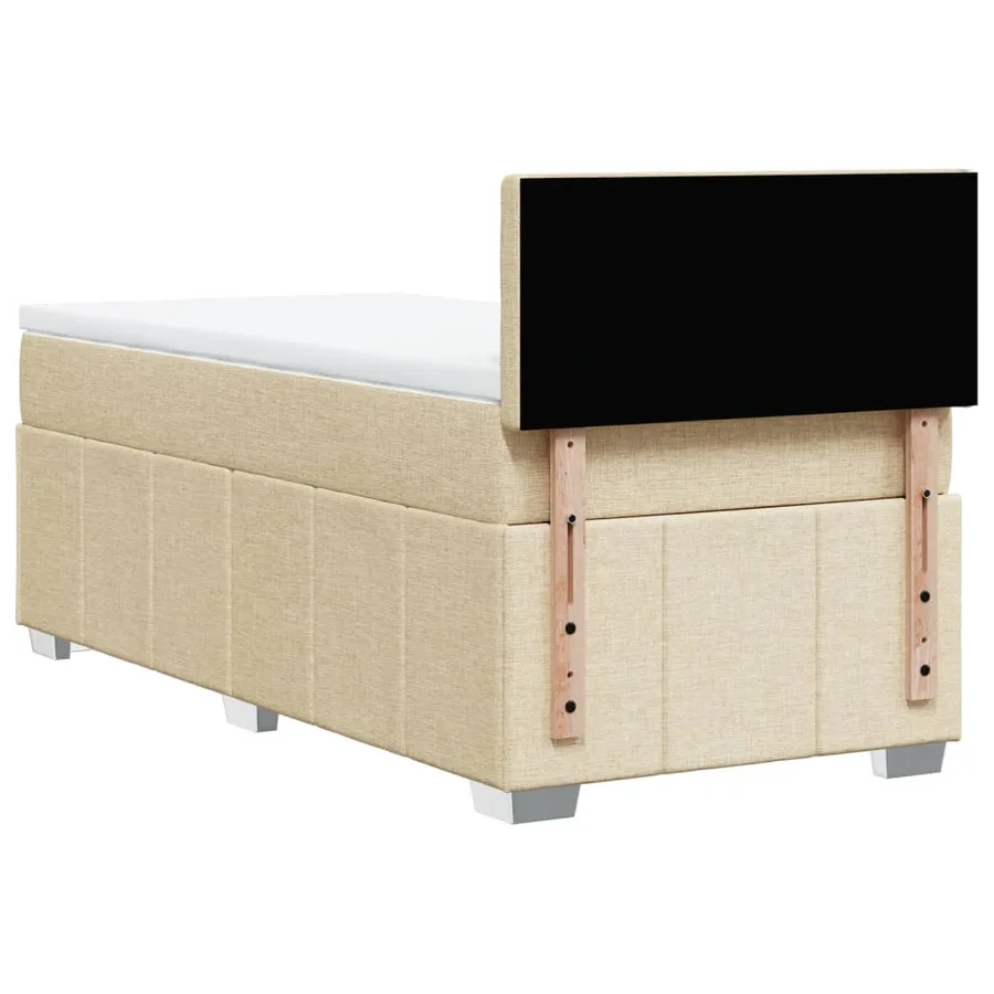 Sommier à lattes de lit avec matelas Crème 90x200 cm Tissu - 8