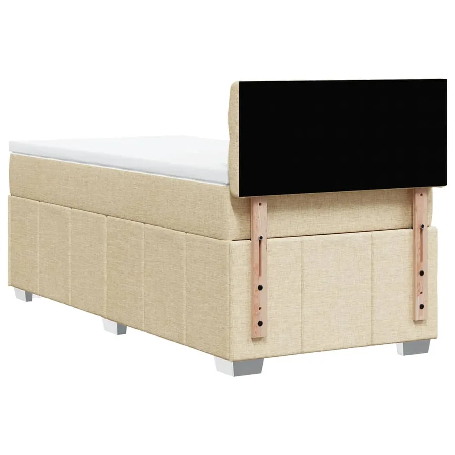 Sommier à lattes de lit avec matelas Crème 90x200 cm Tissu - 6