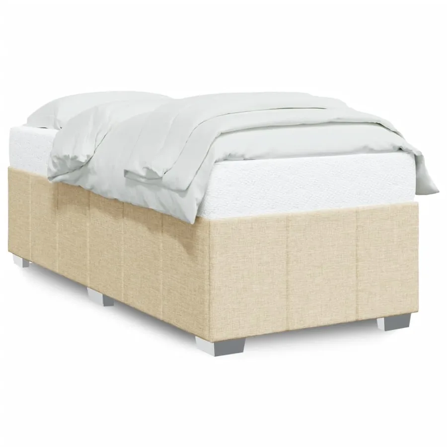 Cadre de lit sans matelas crème 90x200 cm tissu - 2