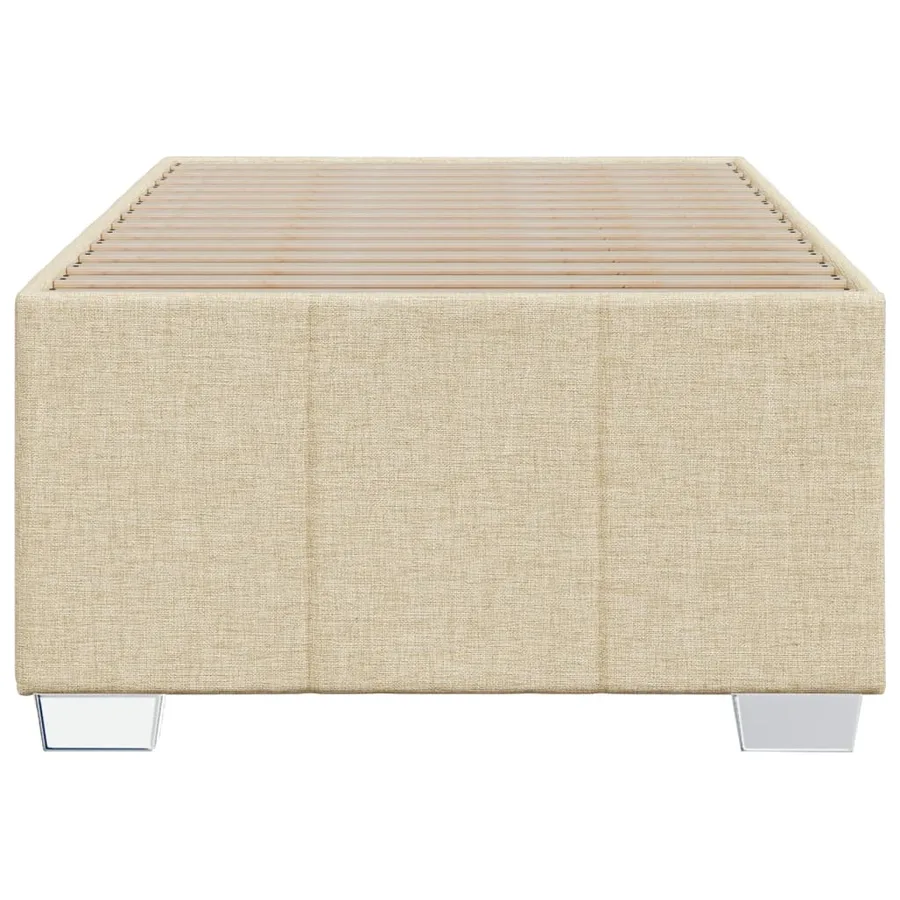 Cadre de lit sans matelas crème 90x200 cm tissu - 4