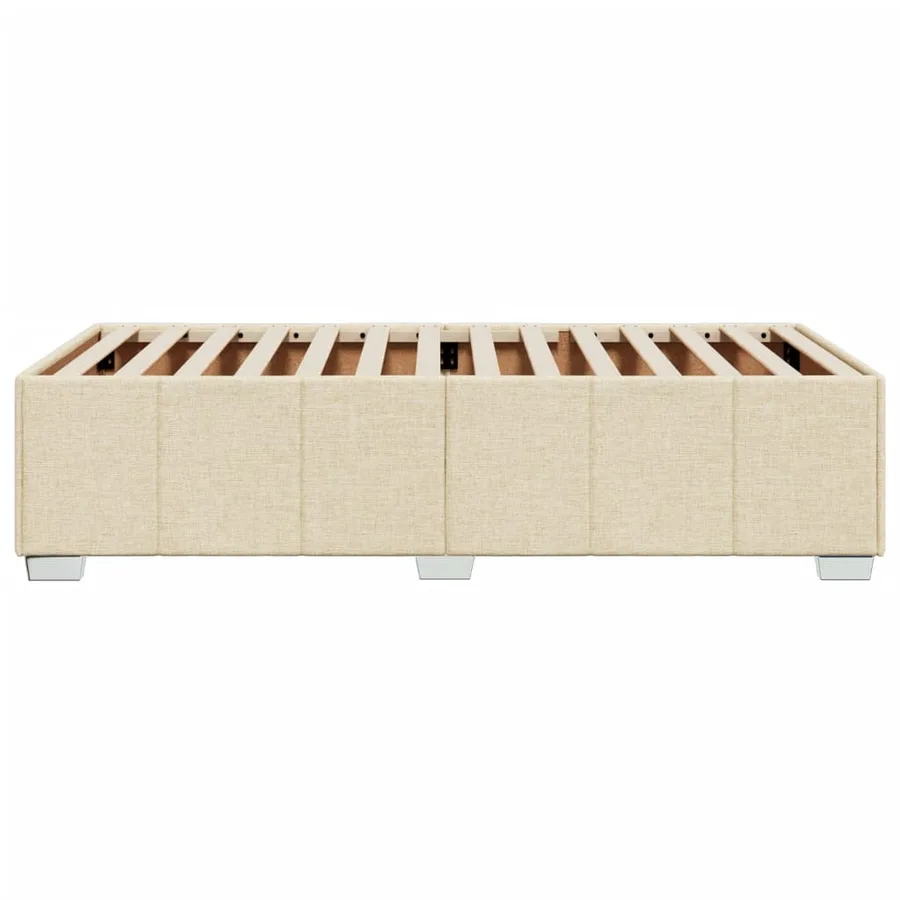 Cadre de lit sans matelas crème 90x200 cm tissu - 5