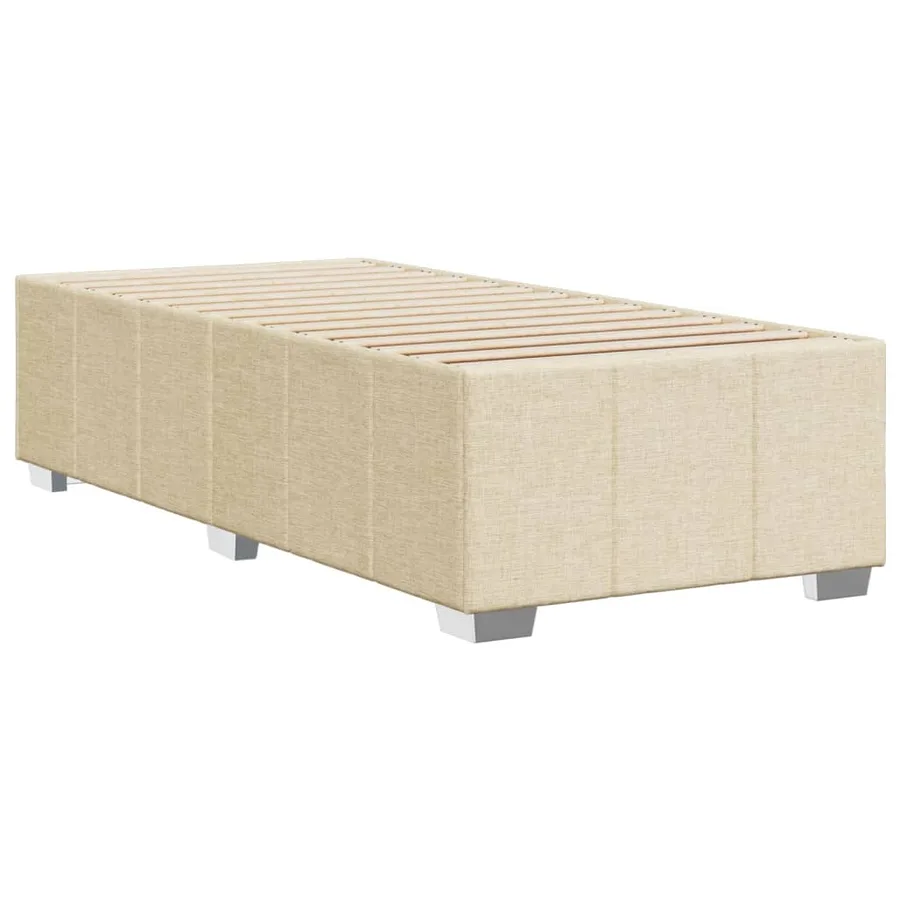 Cadre de lit sans matelas crème 90x200 cm tissu - 6