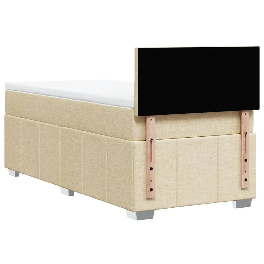 Sommier à lattes de lit avec matelas Crème 90x200 cm Tissu - 6