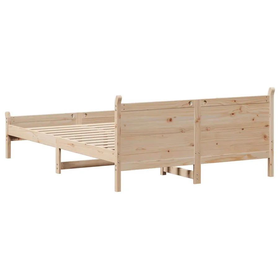 Cadre de lit sans matelas 140x190 cm bois de pin massif - 6