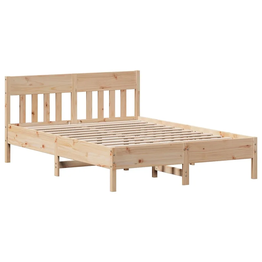 Lit bibliothèque sans matelas 160x200 cm bois massif de pin - 8