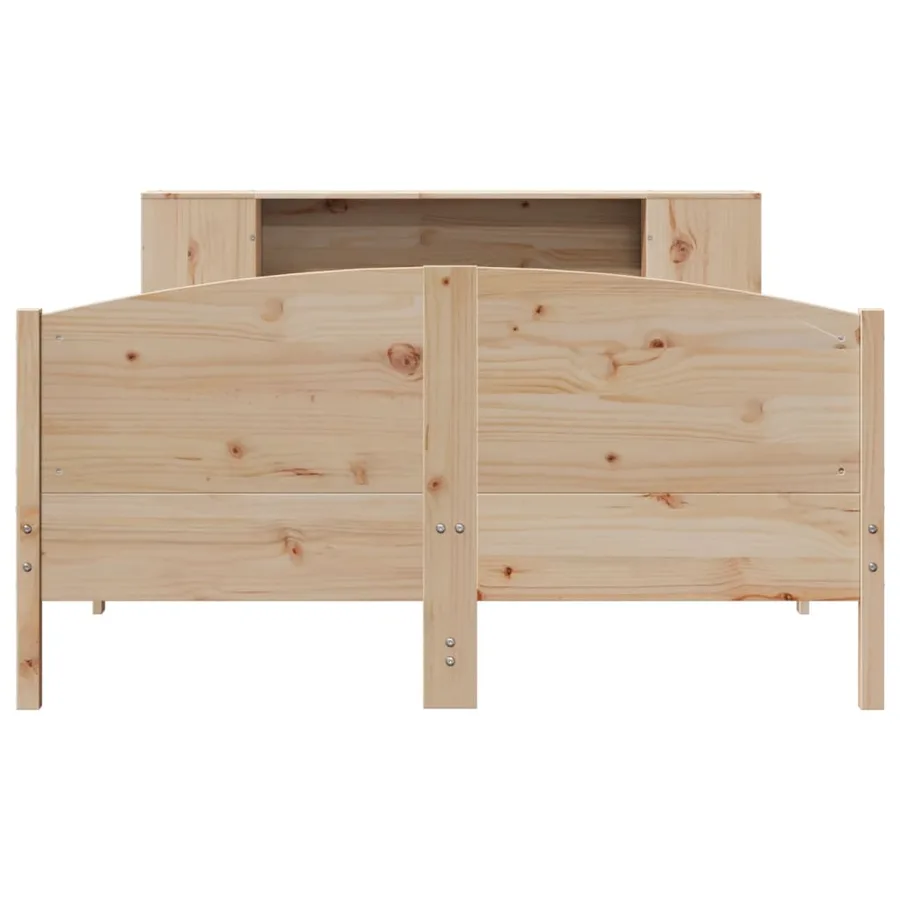 Lit bibliothèque sans matelas 160x200 cm bois massif de pin - 4