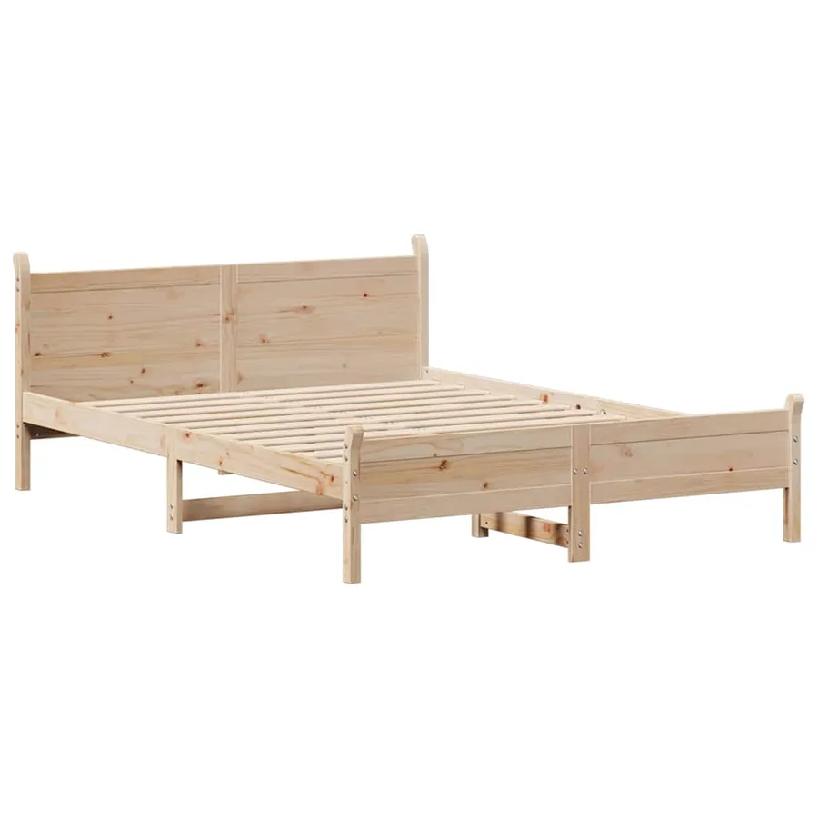 Cadre de lit sans matelas 140x190 cm bois de pin massif - 5