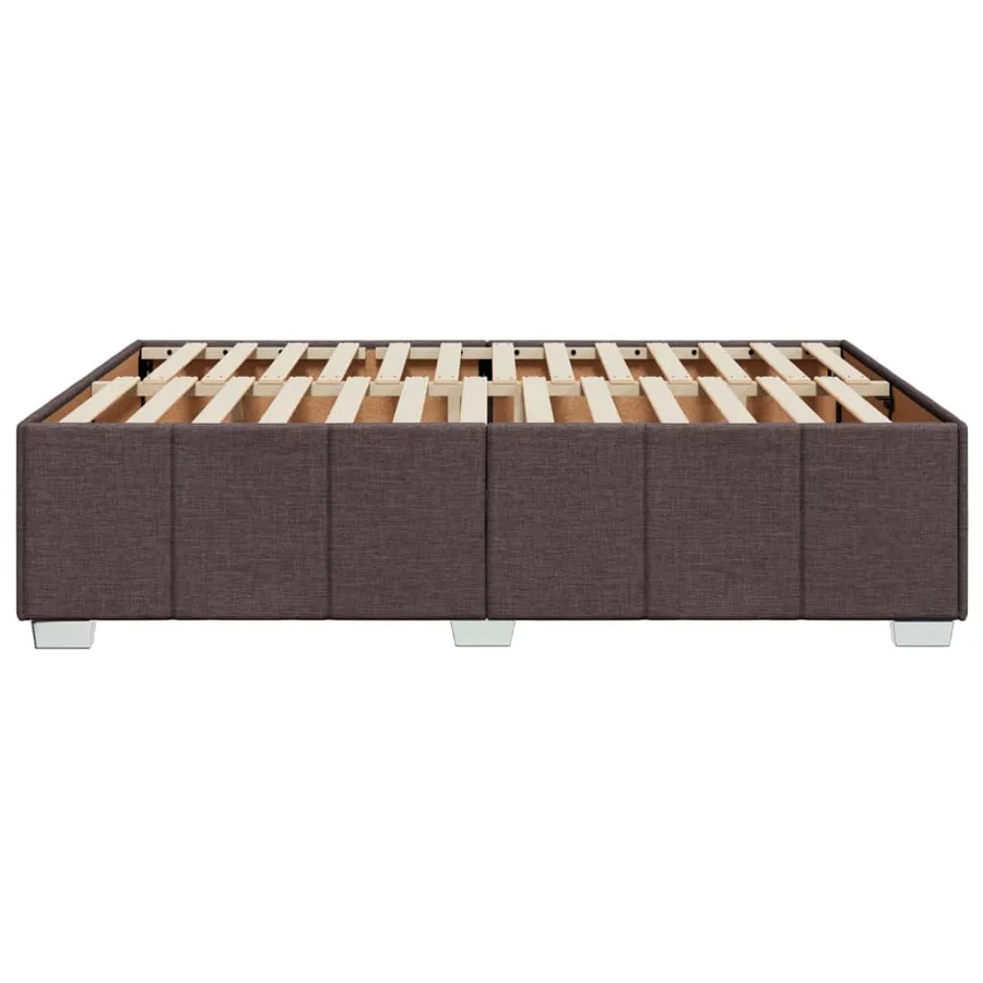 Cadre de lit sans matelas marron foncé 160x200 cm tissu - 5