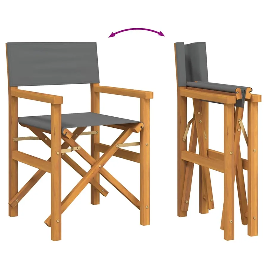 Chaises de metteur en scène pliantes lot de 2 Bois teck massif - 7