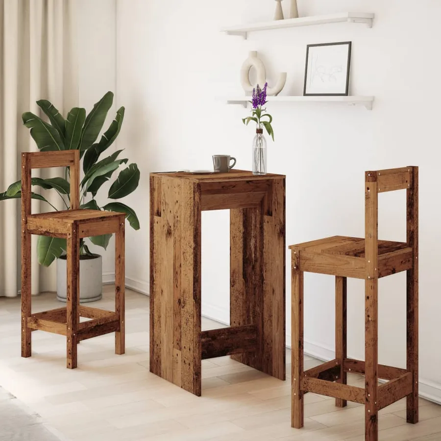 Table de bar vieux bois 51x50x103,5 cm bois d'ingénierie - 3