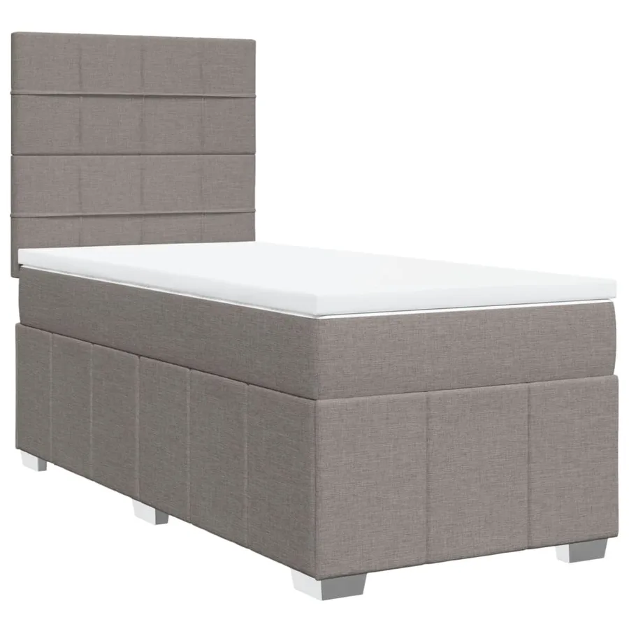 Sommier à lattes de lit avec matelas Taupe 90x190 cm Tissu - 2