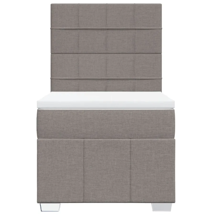 Sommier à lattes de lit avec matelas Taupe 90x190 cm Tissu - 4