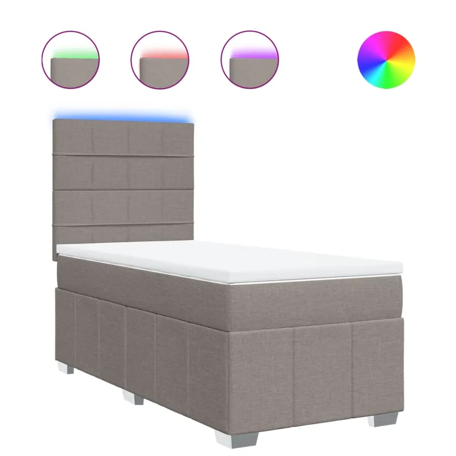 Sommier à lattes de lit avec matelas Taupe 90x190 cm Tissu - 2