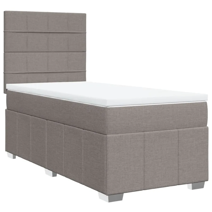 Sommier à lattes de lit avec matelas Taupe 90x190 cm Tissu - 3