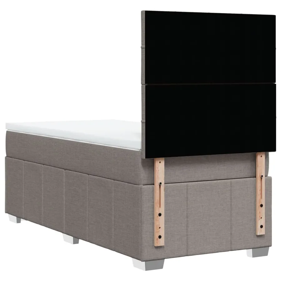 Sommier à lattes de lit avec matelas Taupe 90x190 cm Tissu - 8