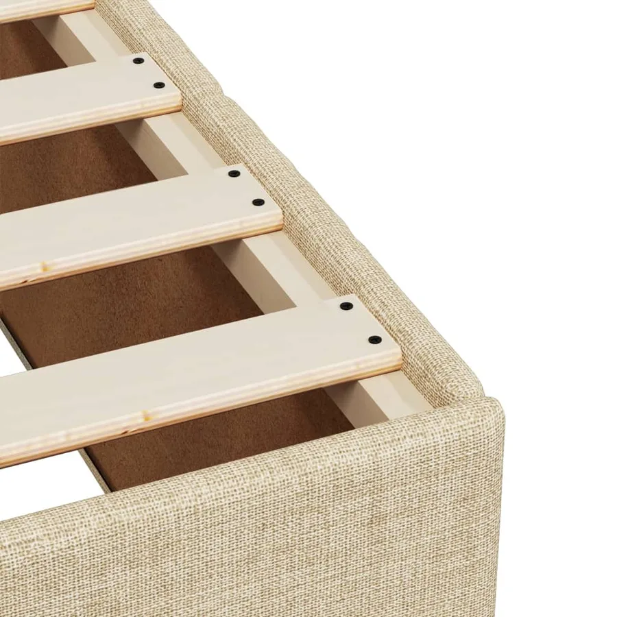 Sommier à lattes de lit avec matelas Crème 80x200 cm Tissu - 11