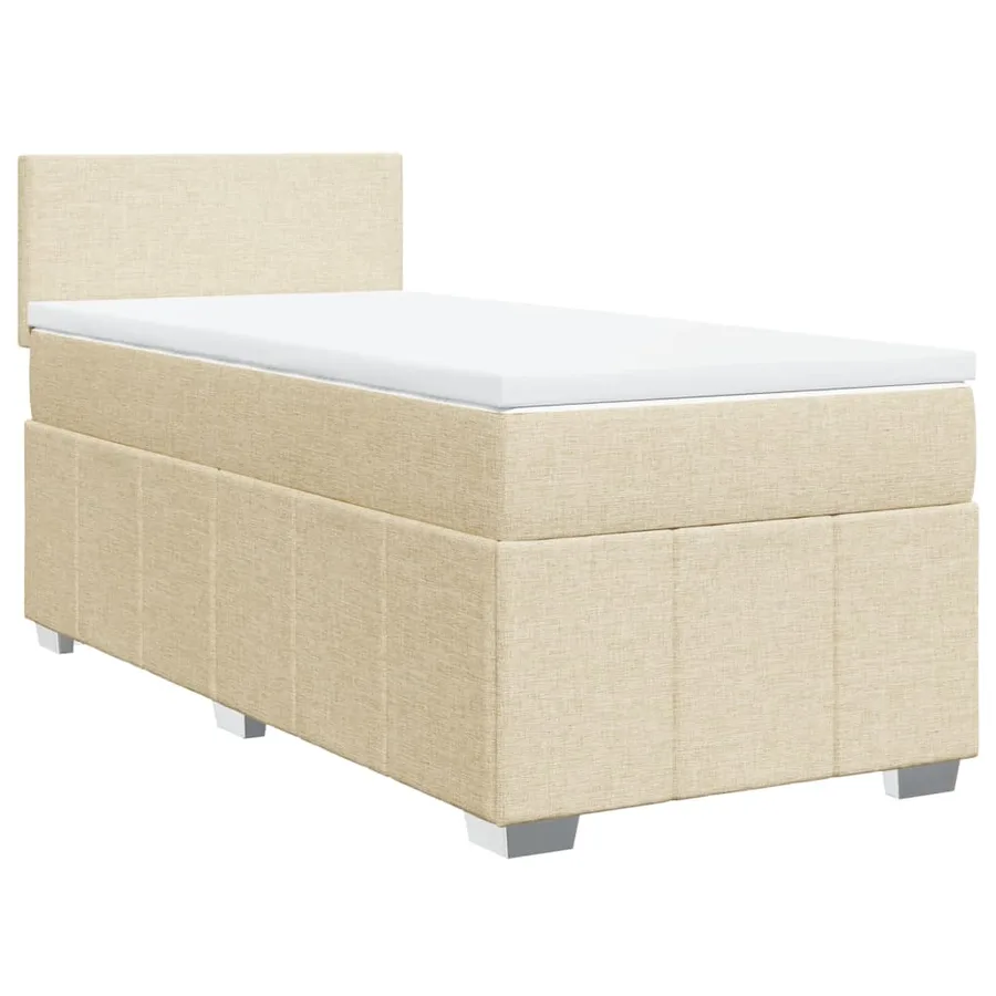 Sommier à lattes de lit avec matelas Crème 80x200 cm Tissu - 2