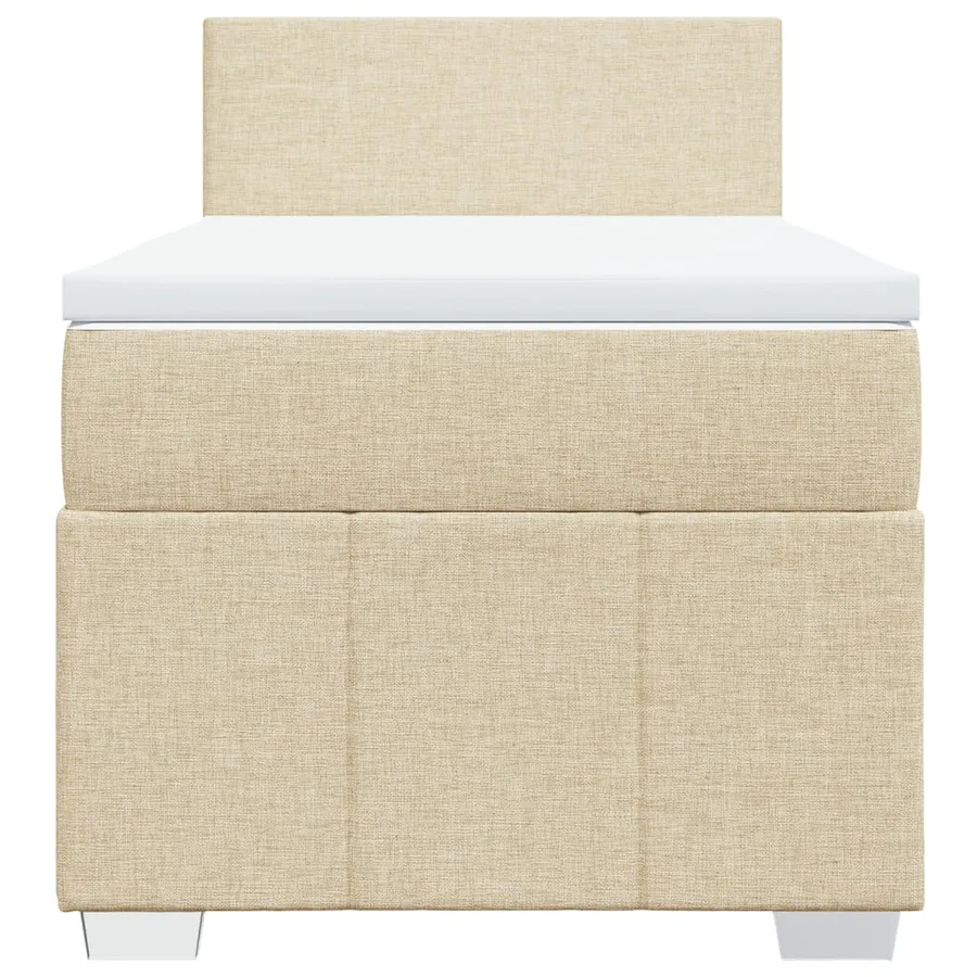 Sommier à lattes de lit avec matelas Crème 80x200 cm Tissu - 4