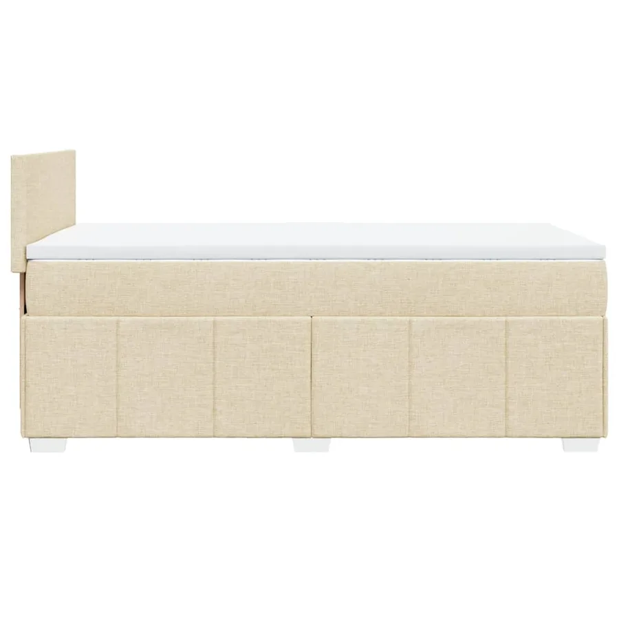 Sommier à lattes de lit avec matelas Crème 80x200 cm Tissu - 5