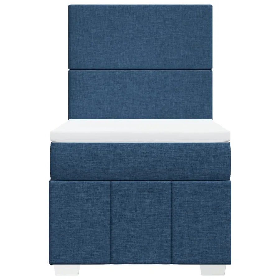 Sommier à lattes de lit avec matelas Bleu 100x200 cm Tissu - 6