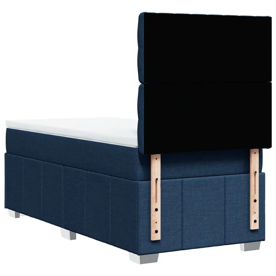 Sommier à lattes de lit avec matelas Bleu 100x200 cm Tissu - 6
